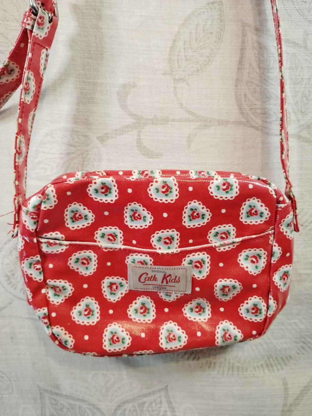Cath Kidston Red Heart & Rose Print Kids Crossbody Bag